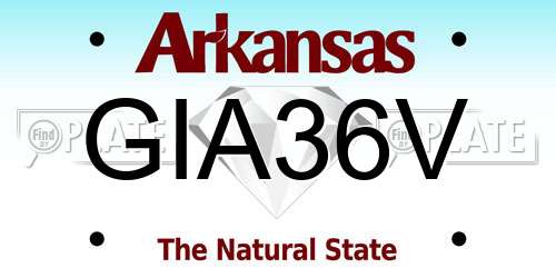 GIA36V Arkansas License Plate