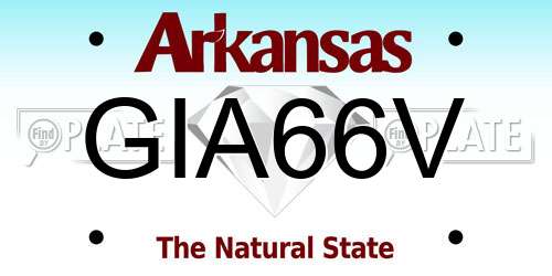 GIA66V Arkansas License Plate
