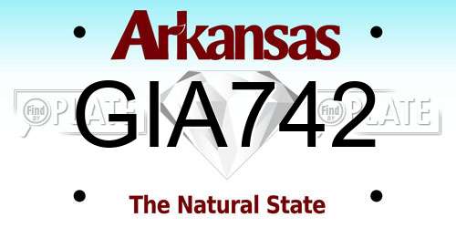 GIA742 Arkansas License Plate