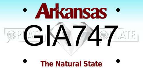 GIA747 Arkansas License Plate