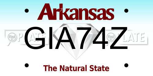 GIA74Z Arkansas License Plate