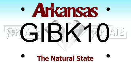 GIBK10 Arkansas License Plate
