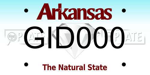 GID000 Arkansas License Plate