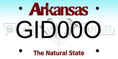 GID00O Arkansas License Plate