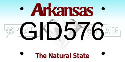 GID576 Arkansas License Plate