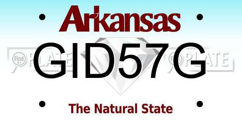 GID57G Arkansas License Plate