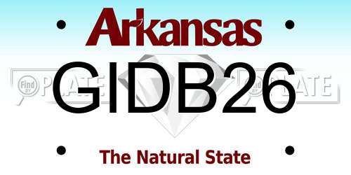 GIDB26 Arkansas License Plate
