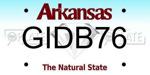 GIDB76 Arkansas License Plate