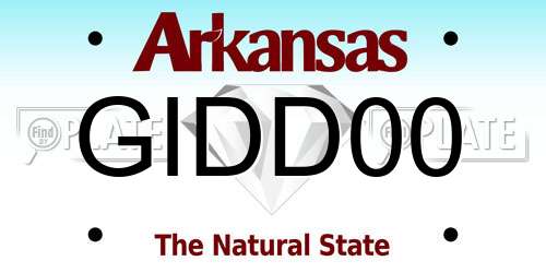 GIDD00 Arkansas License Plate