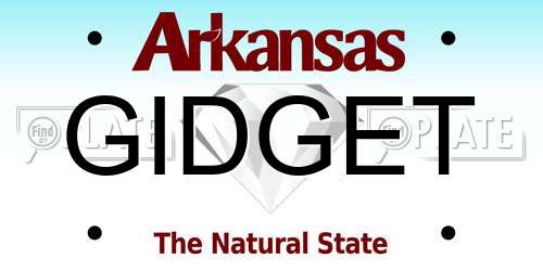 GIDGET Arkansas License Plate