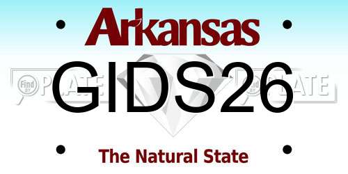 GIDS26 Arkansas License Plate