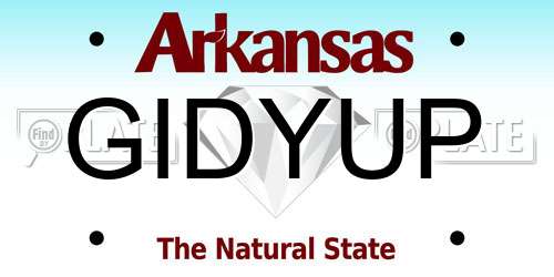 GIDYUP Arkansas License Plate