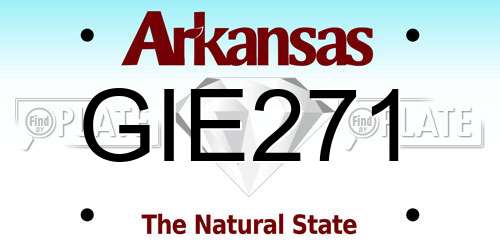 GIE271 Arkansas License Plate