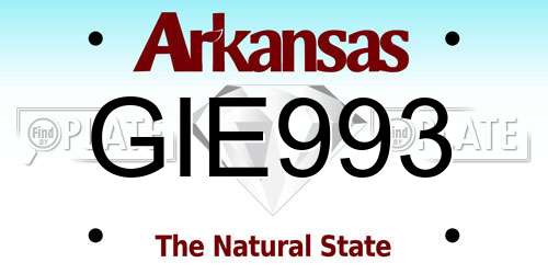 GIE993 Arkansas License Plate