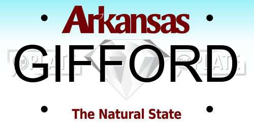 GIFFORD Arkansas License Plate