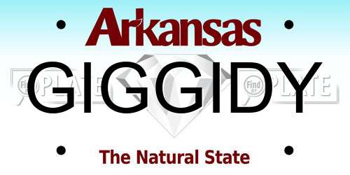 GIGGIDY Arkansas License Plate