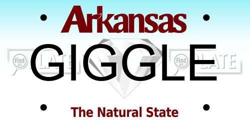 GIGGLE Arkansas License Plate