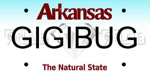 GIGIBUG Arkansas License Plate