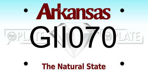 GII070 Arkansas License Plate