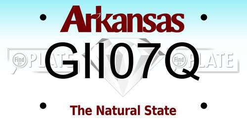 GII07Q Arkansas License Plate