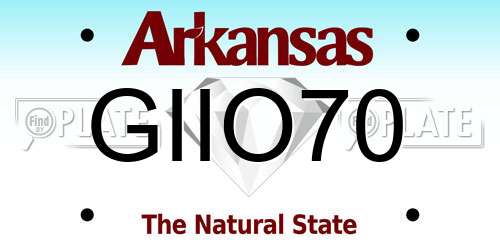 GIIO70 Arkansas License Plate