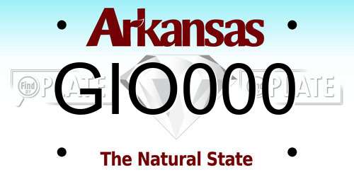 GIO000 Arkansas License Plate
