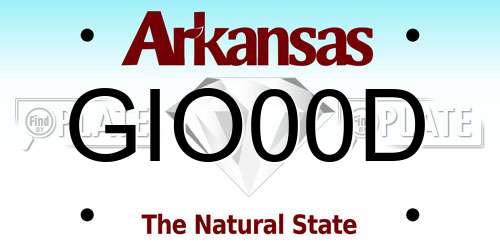 GIO00D Arkansas License Plate