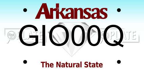 GIO00Q Arkansas License Plate