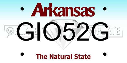 GIO52G Arkansas License Plate