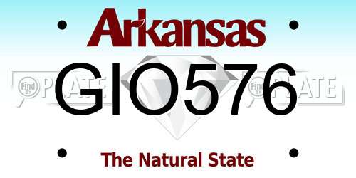 GIO576 Arkansas License Plate