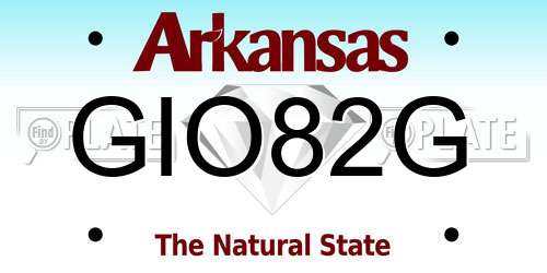 GIO82G Arkansas License Plate