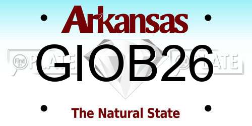 GIOB26 Arkansas License Plate