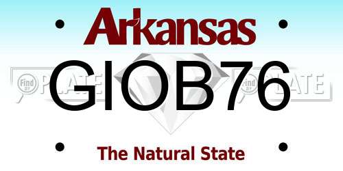 GIOB76 Arkansas License Plate