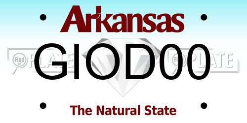 GIOD00 Arkansas License Plate