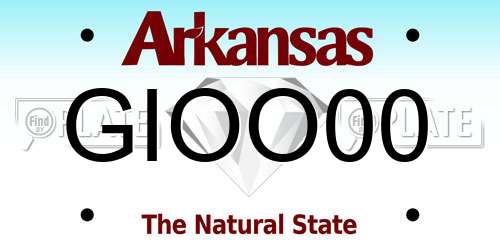 GIOO00 Arkansas License Plate