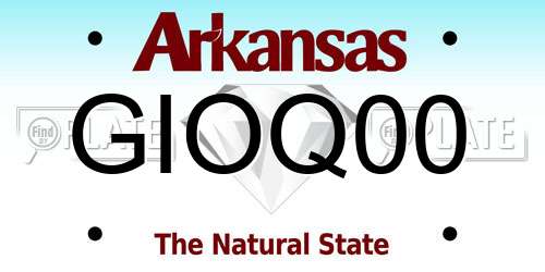 GIOQ00 Arkansas License Plate
