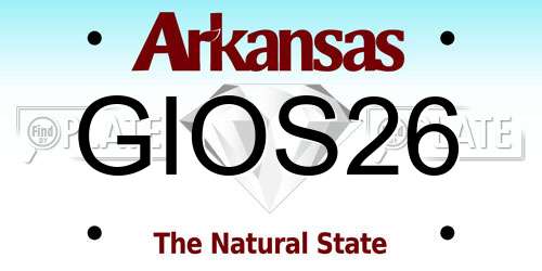 GIOS26 Arkansas License Plate