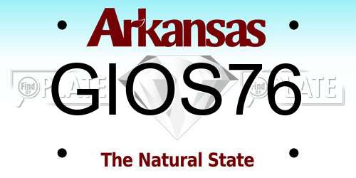 GIOS76 Arkansas License Plate