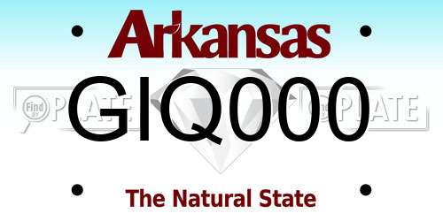 GIQ000 Arkansas License Plate