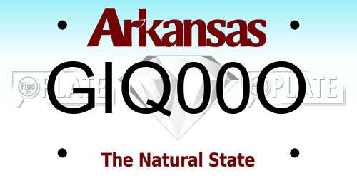 GIQ00O Arkansas License Plate