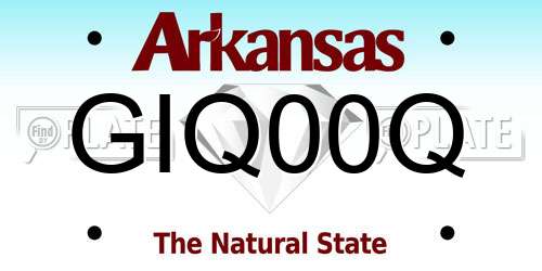 GIQ00Q Arkansas License Plate