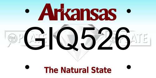 GIQ526 Arkansas License Plate