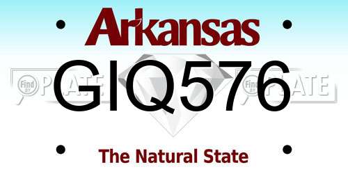 GIQ576 Arkansas License Plate