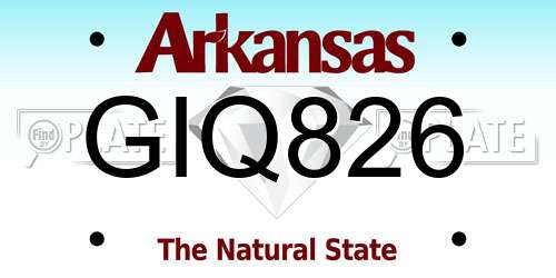 GIQ826 Arkansas License Plate