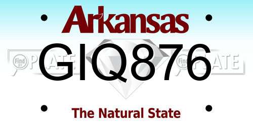 GIQ876 Arkansas License Plate