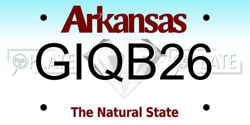GIQB26 Arkansas License Plate