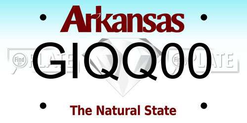 GIQQ00 Arkansas License Plate