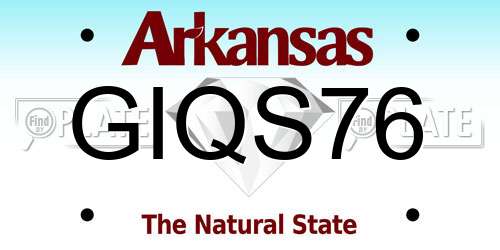GIQS76 Arkansas License Plate