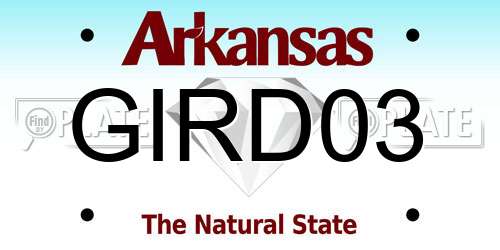 GIRD03 Arkansas License Plate