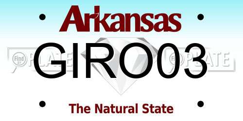 GIRO03 Arkansas License Plate